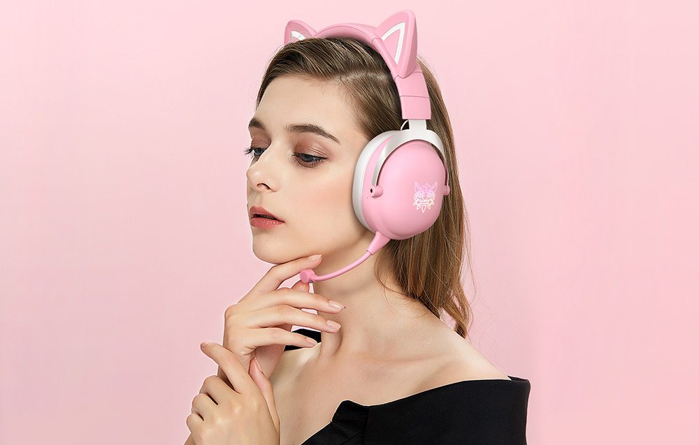 Onikuma B20 Bluetooth Igralne Slušalke, Roza