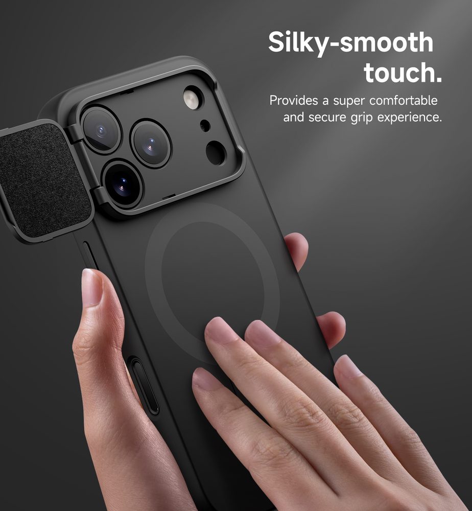 Suritch MagSafe Kickstand Camprotector obal iPhone 17 Pro, čierny