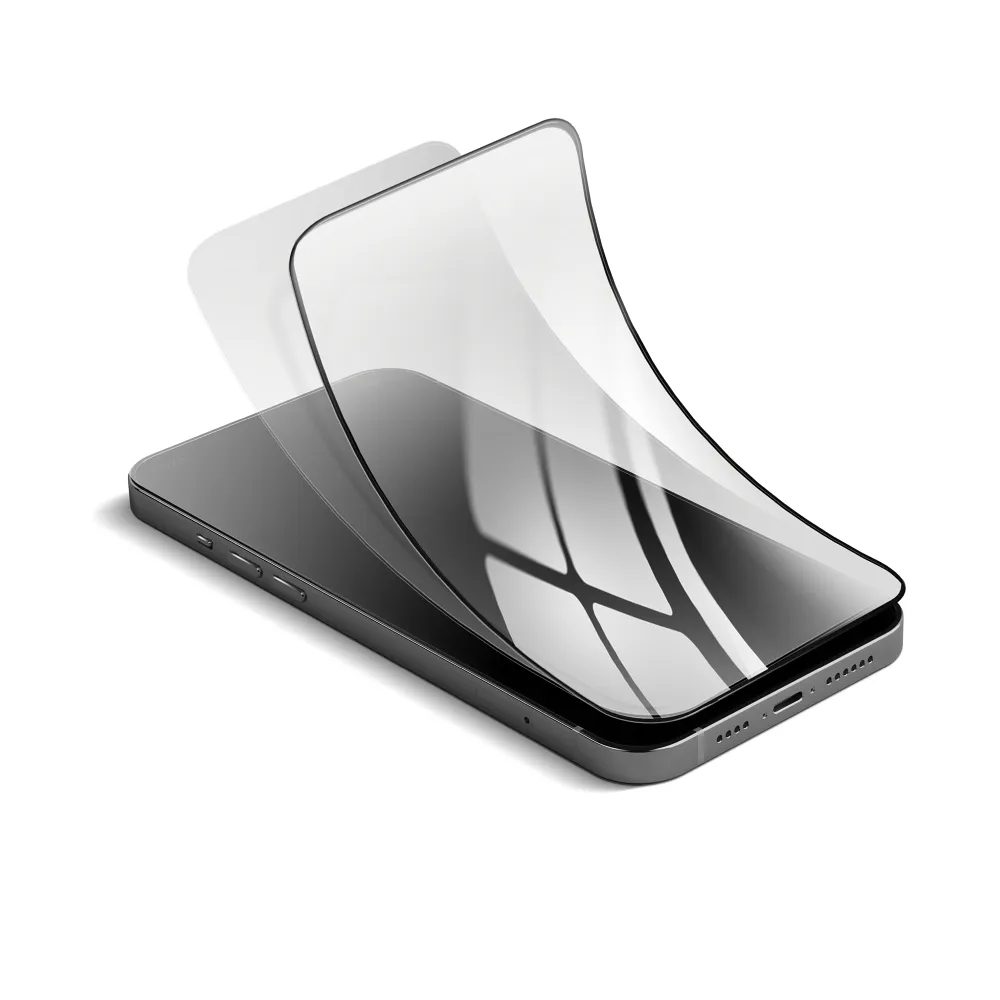 Hibridno Steklo Forcell Flexible 5D Full Glue, IPhone 15 Pro, črno
