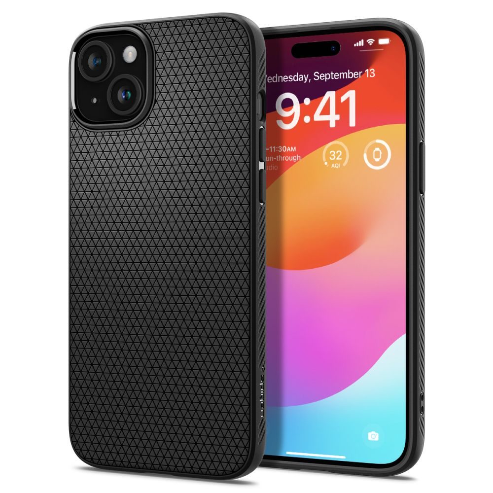 Levně Spigen Liquid Air, iPhone 15, černý