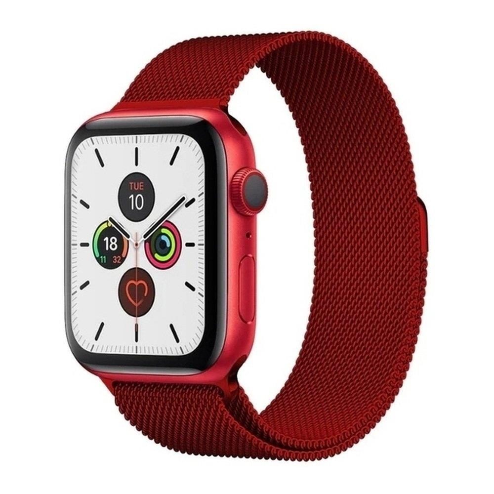 Mágneses Strap Szíj Az Apple Watch 7 (41mm) órához, Piros