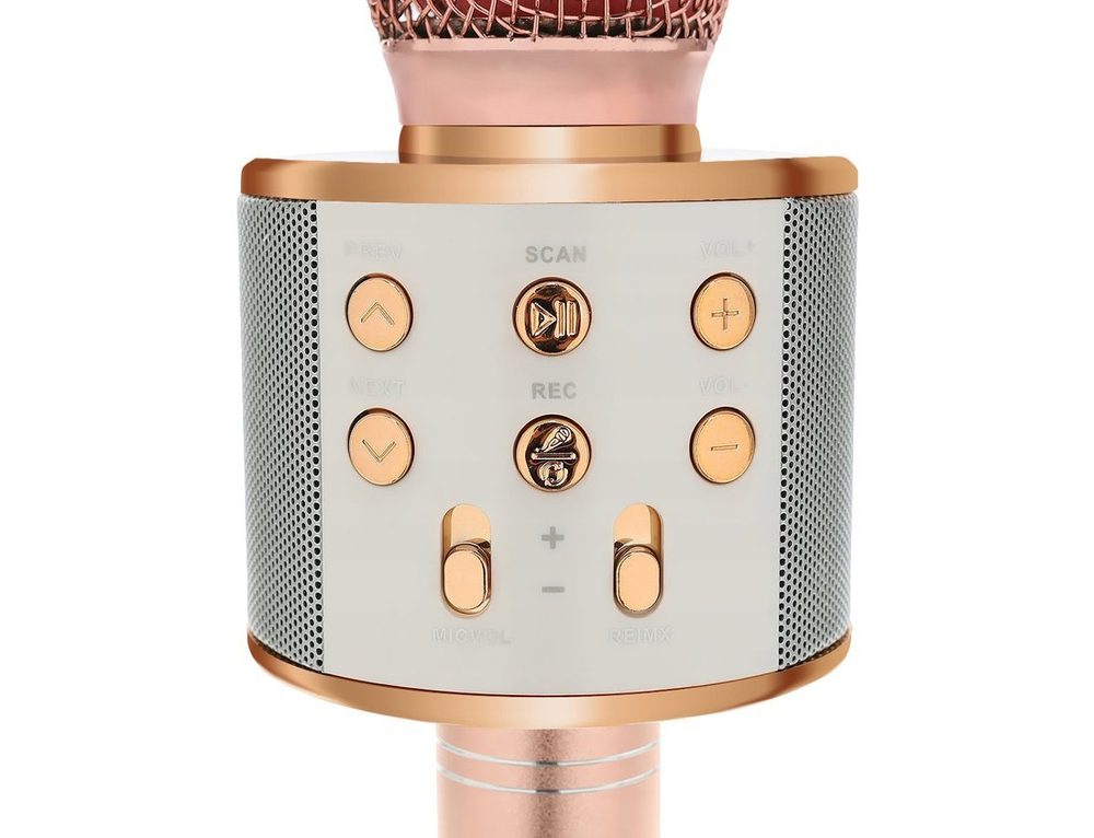 Bezdrátový Mikrofon Pro Karaoke S Ovladačem Přehrávání, Růžový