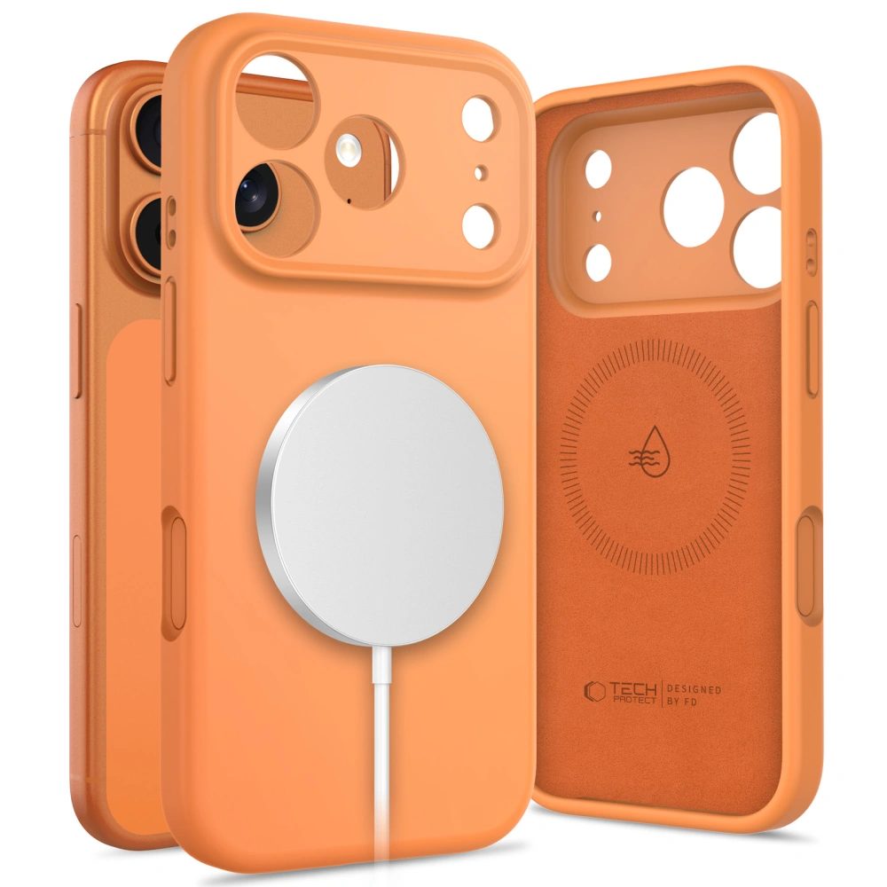 Levně Tech-Protect Silicone MagSafe, iPhone 17 Pro, oranžový