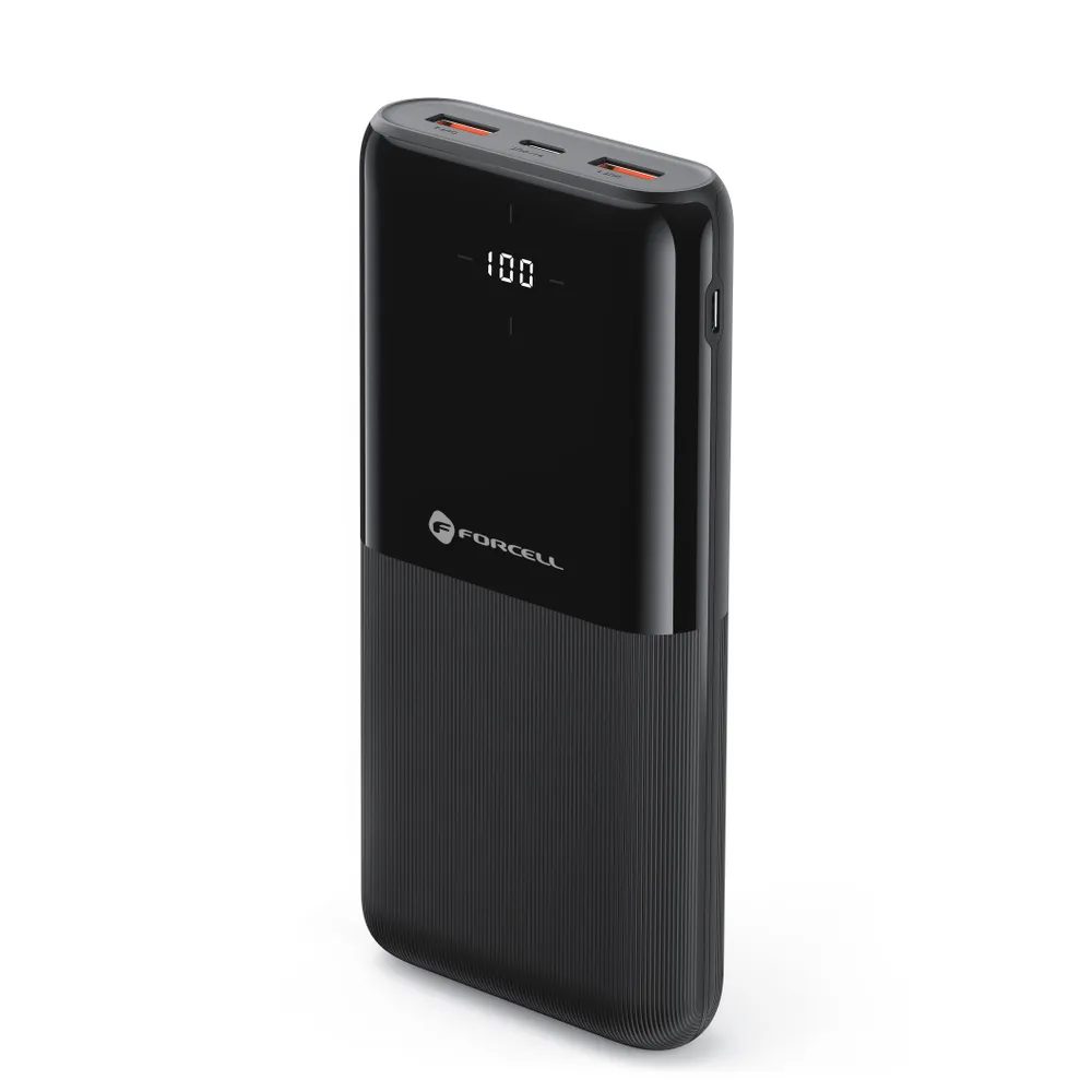 Forcell F-Energy P20k1 Powerbank PD 20W, QC 20000mAh, Fekete