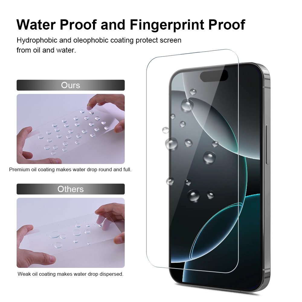 JP Long Pack Tvrdených skiel, 3 sklá na telefón s aplikátorom, iPhone 16 Pro