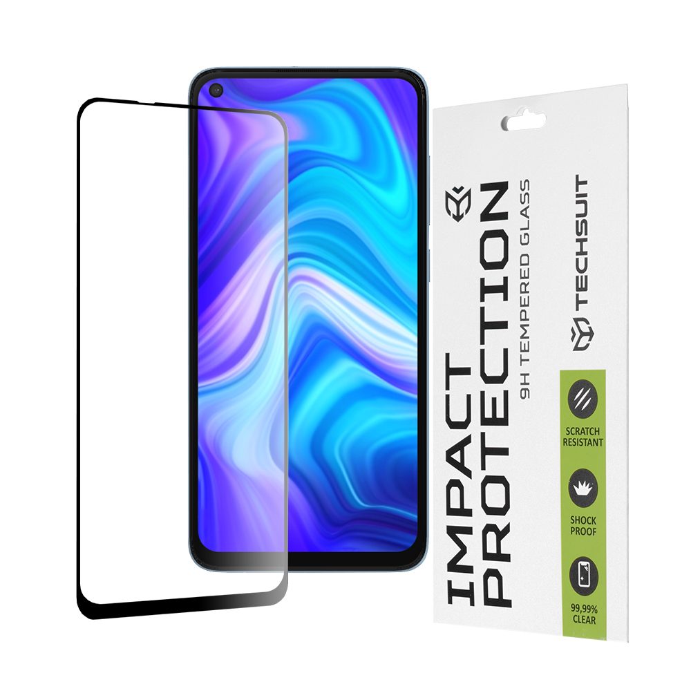 Techsuit 111D Edzett üveg, Xiaomi Redmi Note 9 / Redmi 10X 4G, fekete