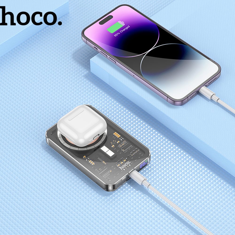 Hoco PowerBank Ice Crystal Q14, MagSafe Töltés, PD20W, 5000mAh, Lila