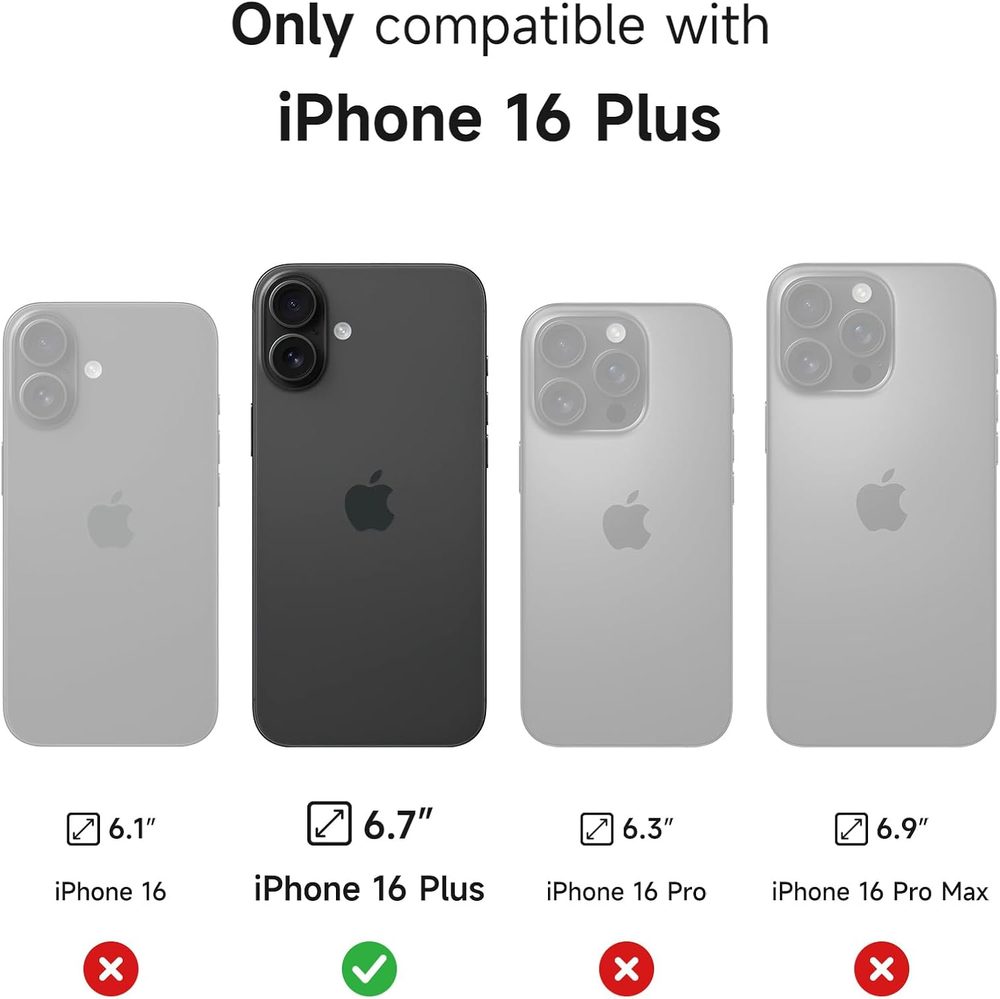 Suritch MagSafe Kickstand Camprotector obal iPhone 16 Plus, čierny