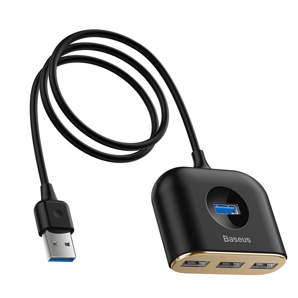 Baseus Square Adapter USB 4v1, Crna, 1 M (CAHUB-AY01)