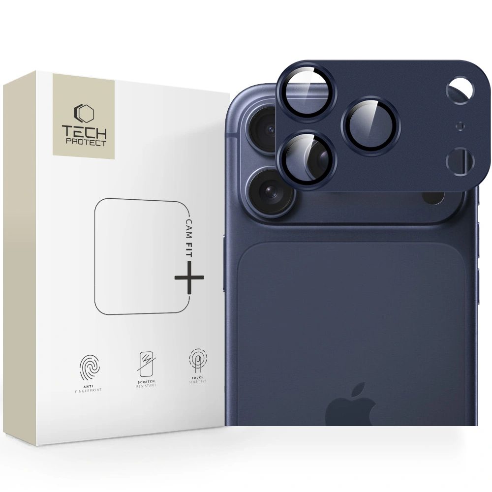 Levně Tech-Protect CamFull Fit+, sklíčko pro čočku fotoaparátu, iPhone 17 Pro, tmavě modré