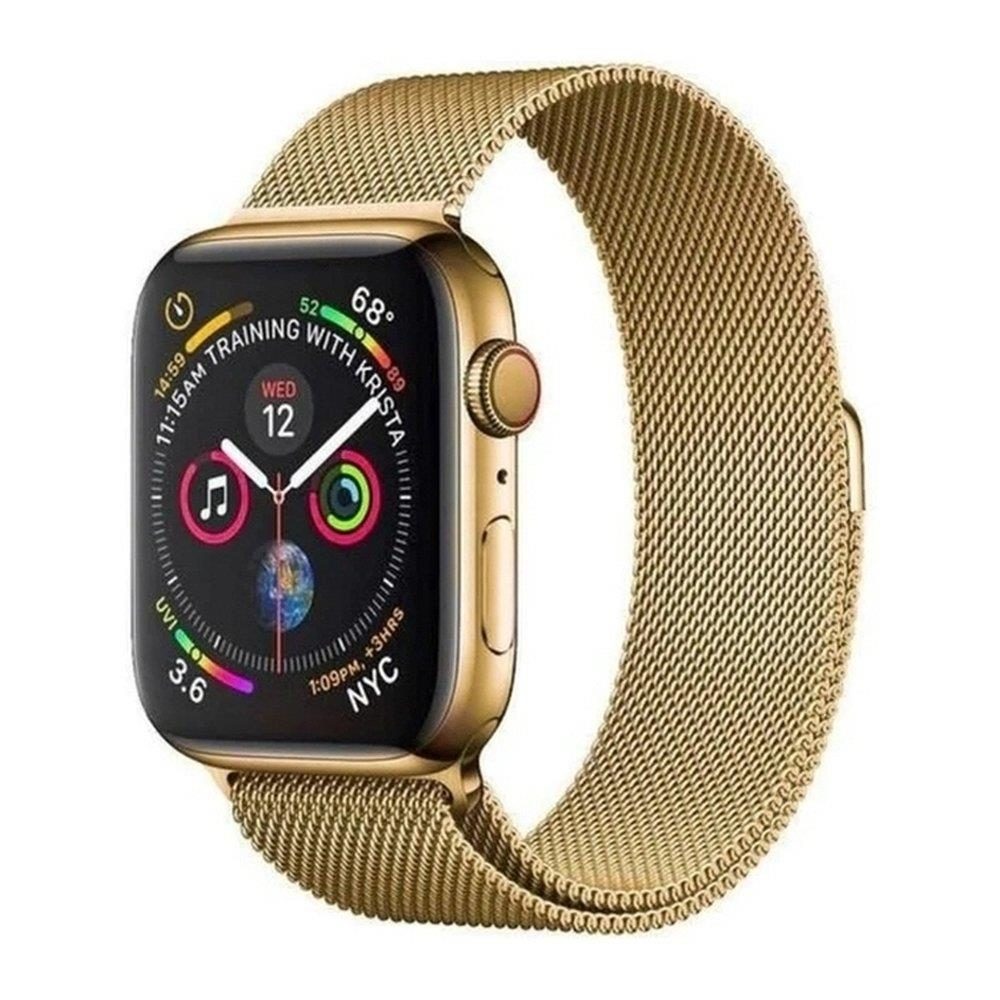 Curea Magnetic Strap Pentru Apple Watch 7 (45mm), Aurie