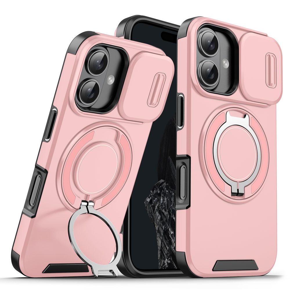 Camslide állvány tok, iPhone 16 Plus, rózsaszín