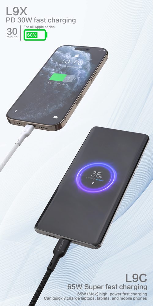 Dudao L9X kábel USB-C - Lightning, 30W, 2 m, čierny