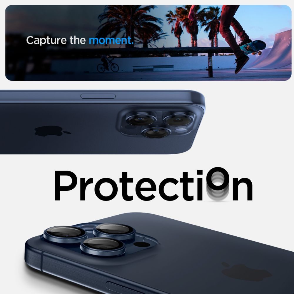Spigen Optik.TR Ez Fit Zaštita Za Kameru, 2 Komada, IPhone 14 Pro / 14 Pro Max / 15 Pro / 15 Pro Max, Plava