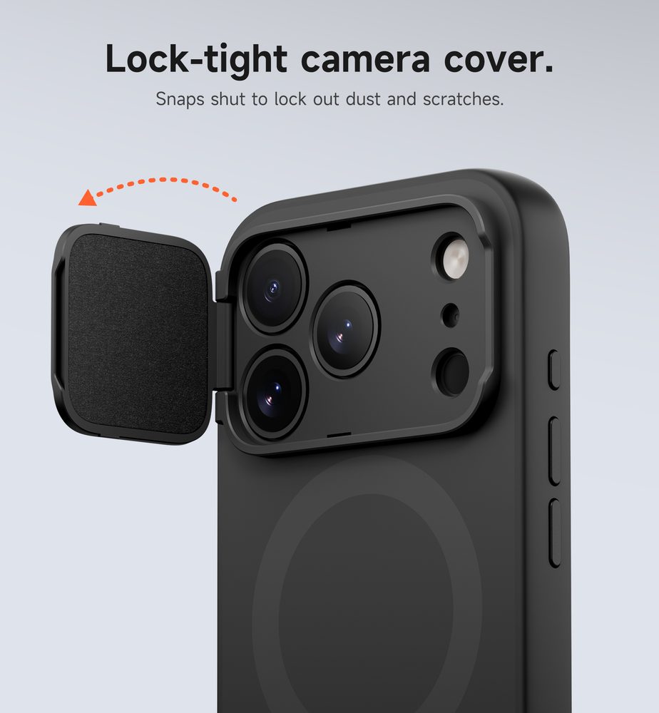 Suritch MagSafe Kickstand Camprotector obal iPhone 17 Pro, čierny