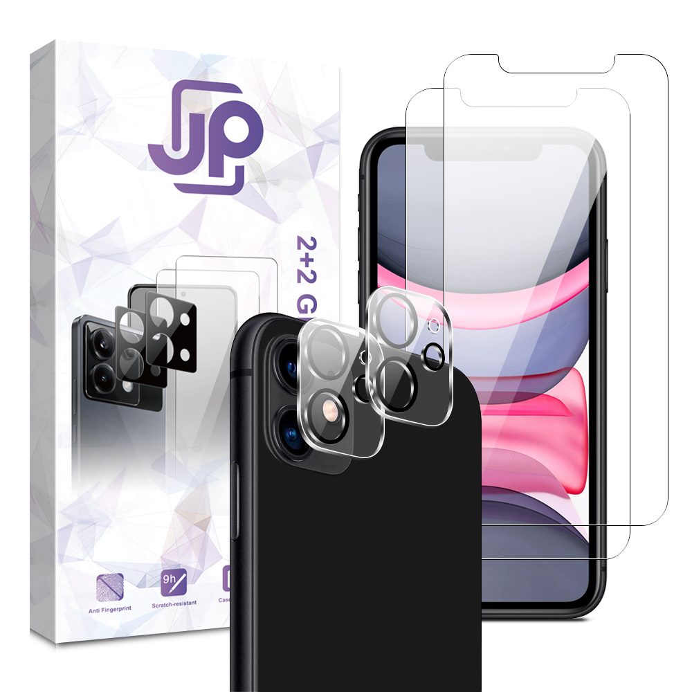 Levně JP Combo pack, Sada 2 tvrzených skel a 2 sklíček na fotoaparát, iPhone 11