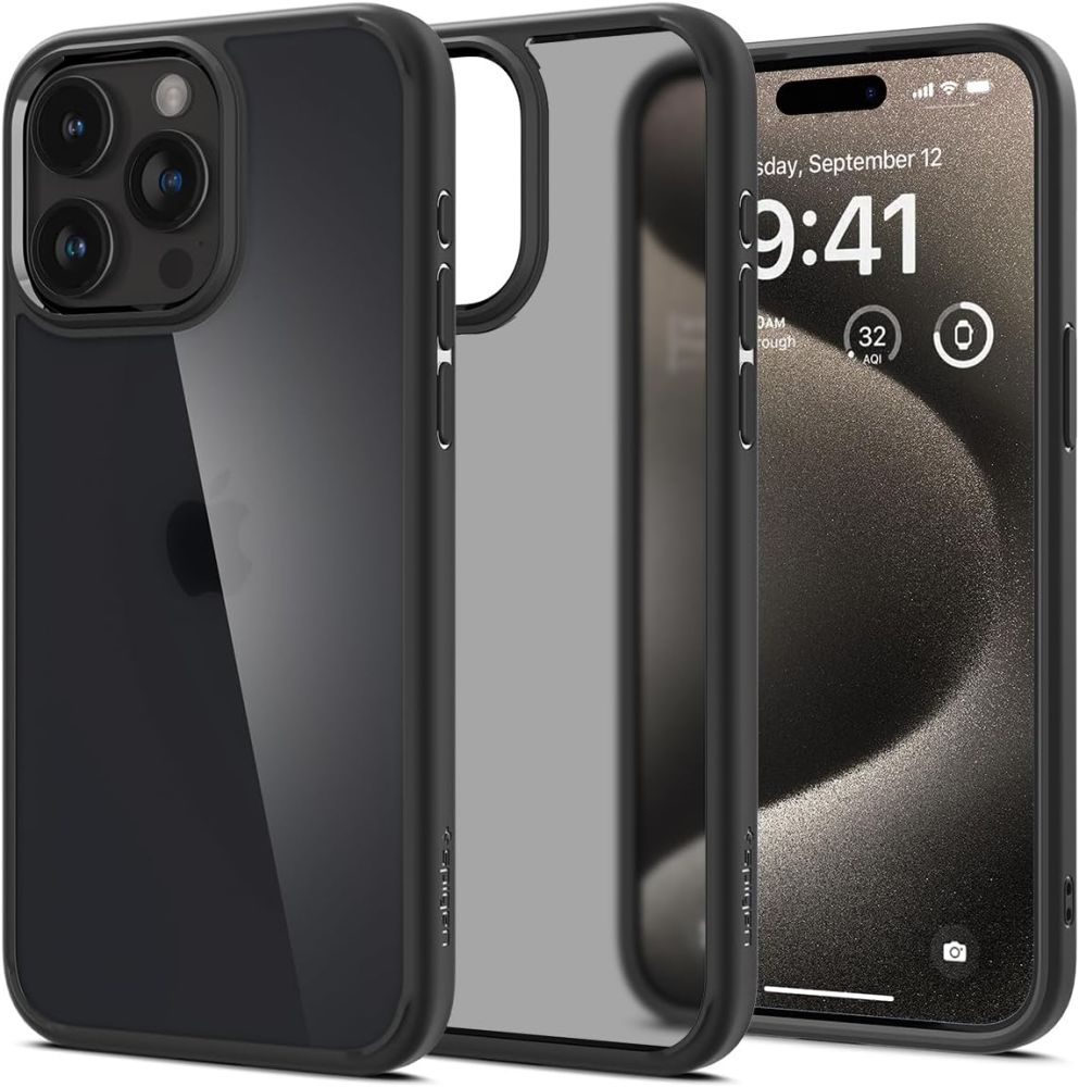 Spigen Ultra Carcasă Hibrid Pentru Mobil, IPhone 15 Pro, Frost Black