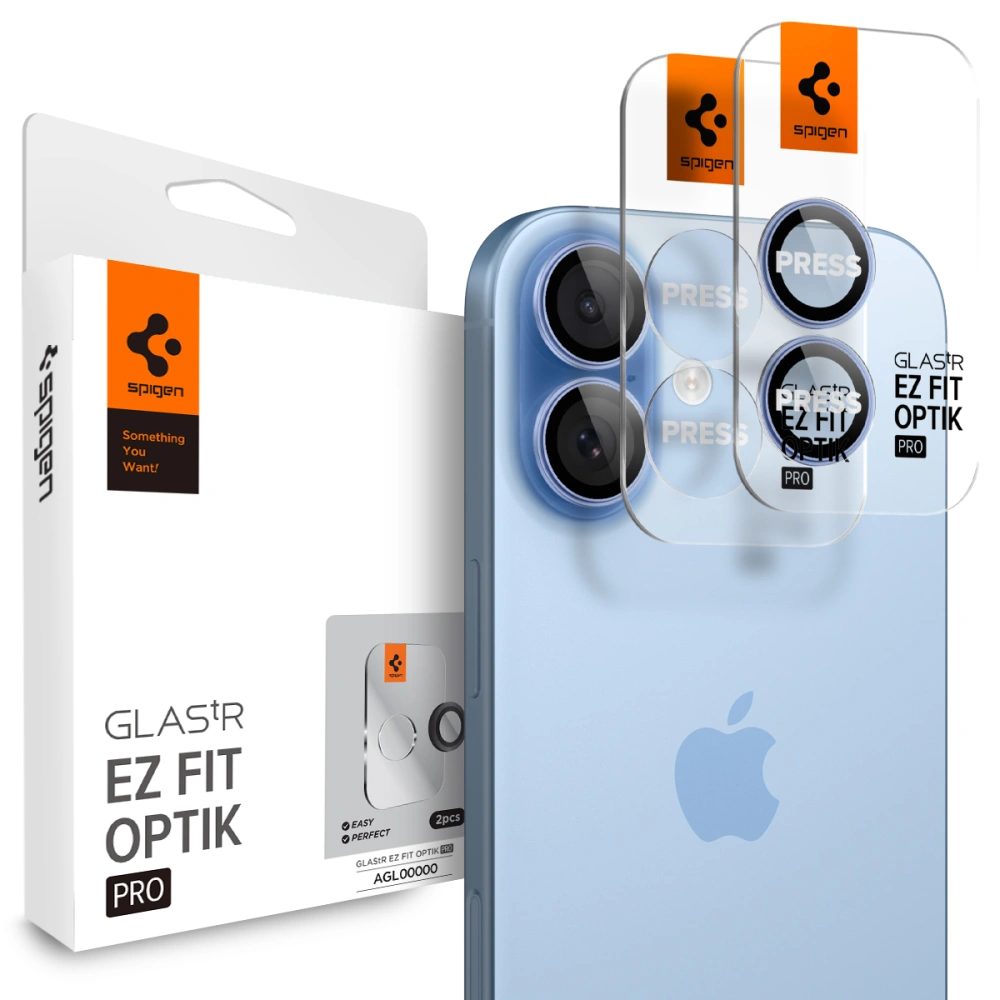 Levně Spigen Optik.TR Ez Fit ochrana fotoaparátu, 2 kusy, iPhone 16 / 16 Plus / 17, modrá
