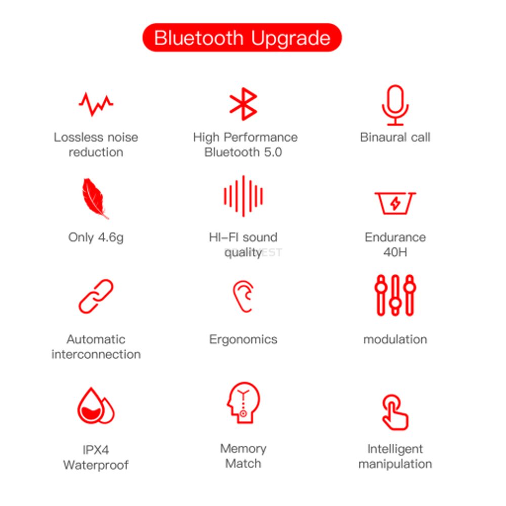 Slúchadlá Bluetooth E6S, Biela