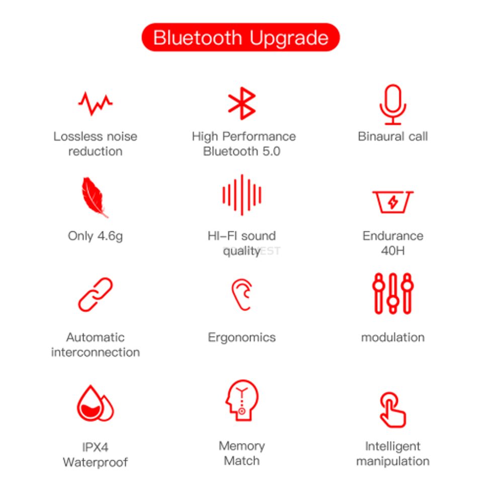 Slušalke Bluetooth E6S, Bele