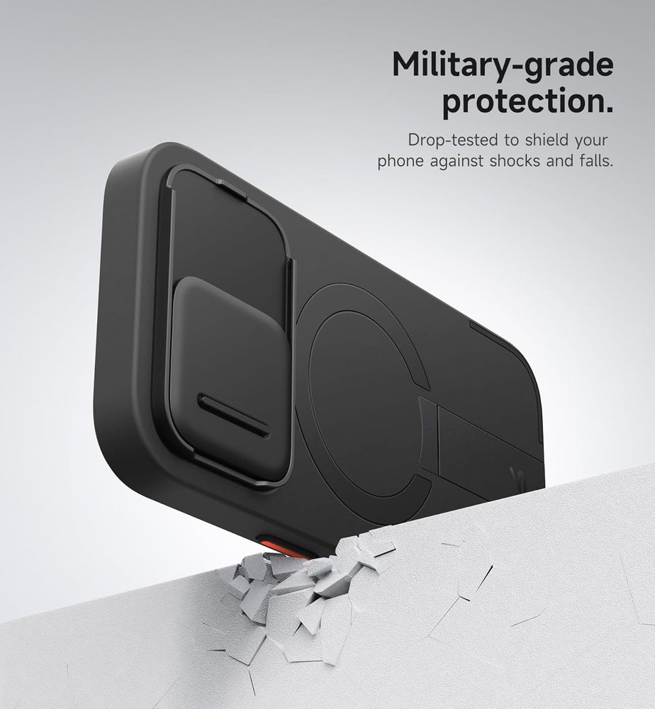 Suritch MagSafe Kickstand Camprotector obal iPhone 16 Pro, čierny