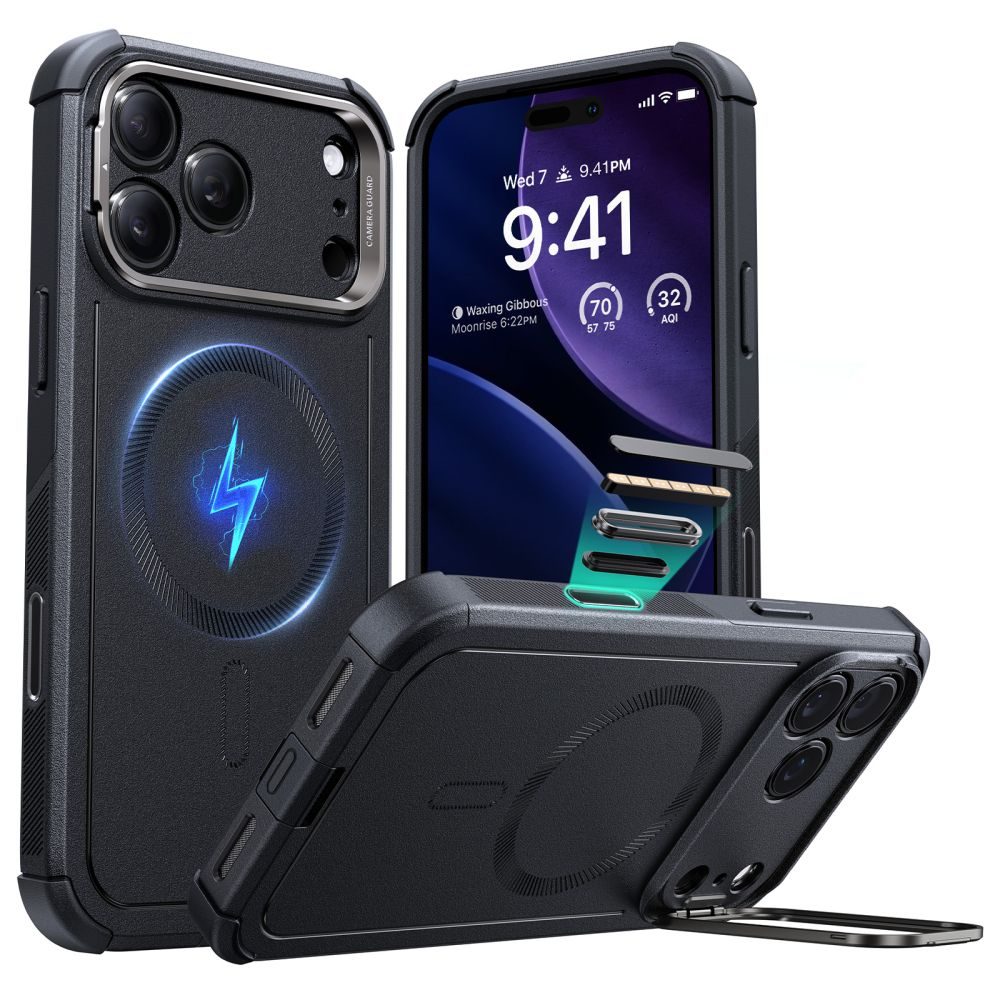 Levně ESR Cyber Kickstand MagSafe, iPhone 17 Pro, černý