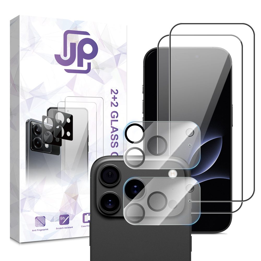 JP Combo csomag, 2 edzett üveg és 2 kamera üveg készlet, iPhone 17 Pro Max