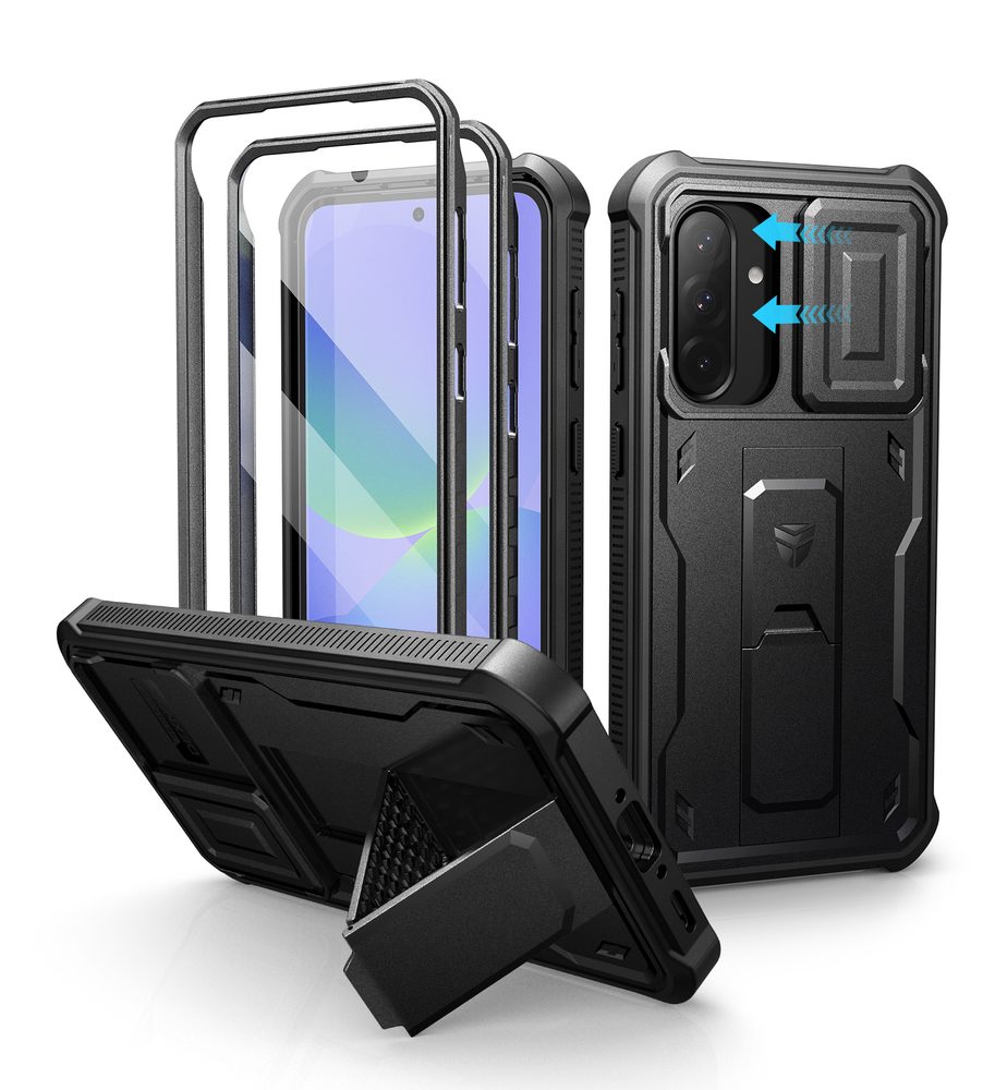 Levně Dexnor 360 Kickstand Camprotector obal Samsung Galaxy A36, černý