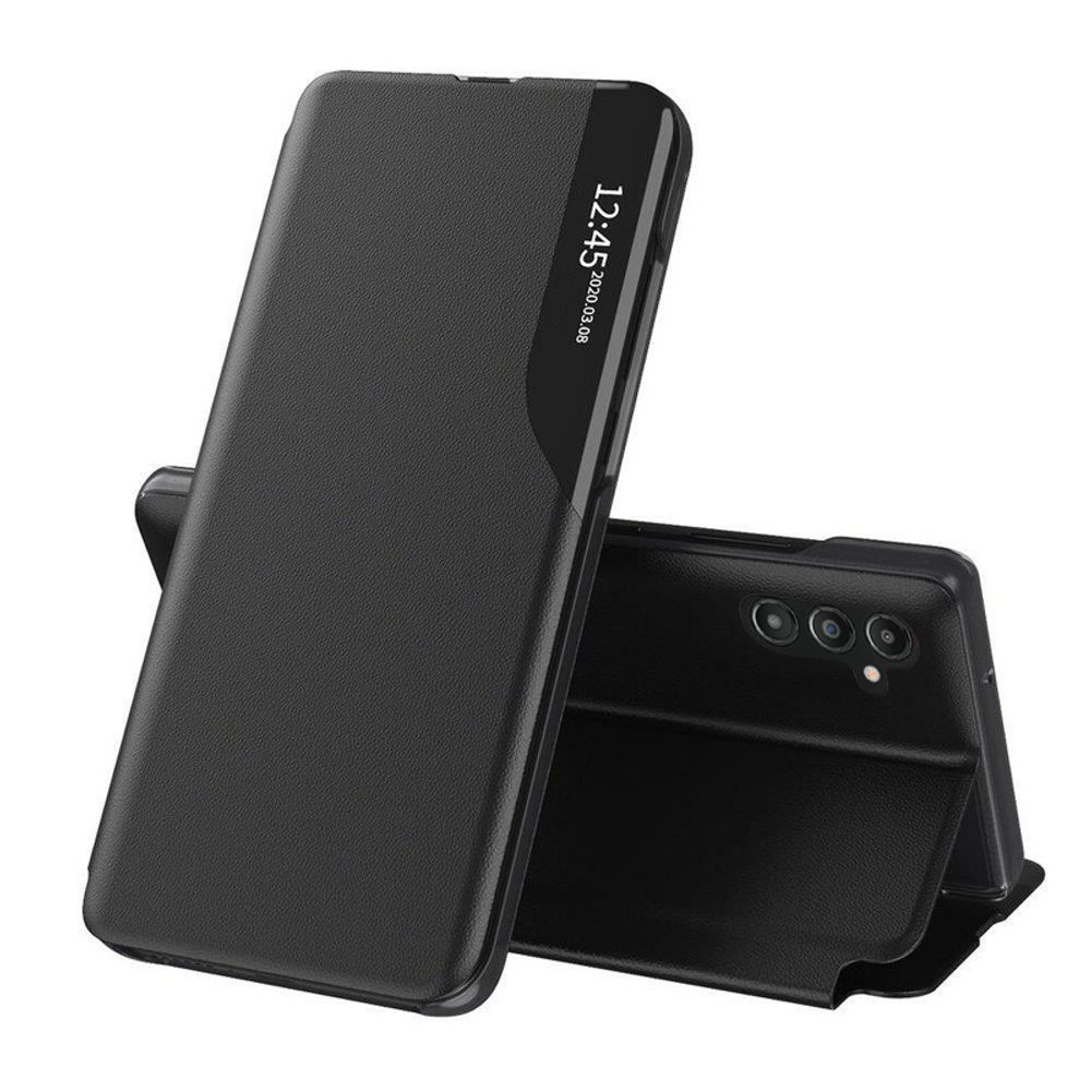 Levně Eco Leather View Case, Samsung Galaxy A14 4G / A14 5G, černé