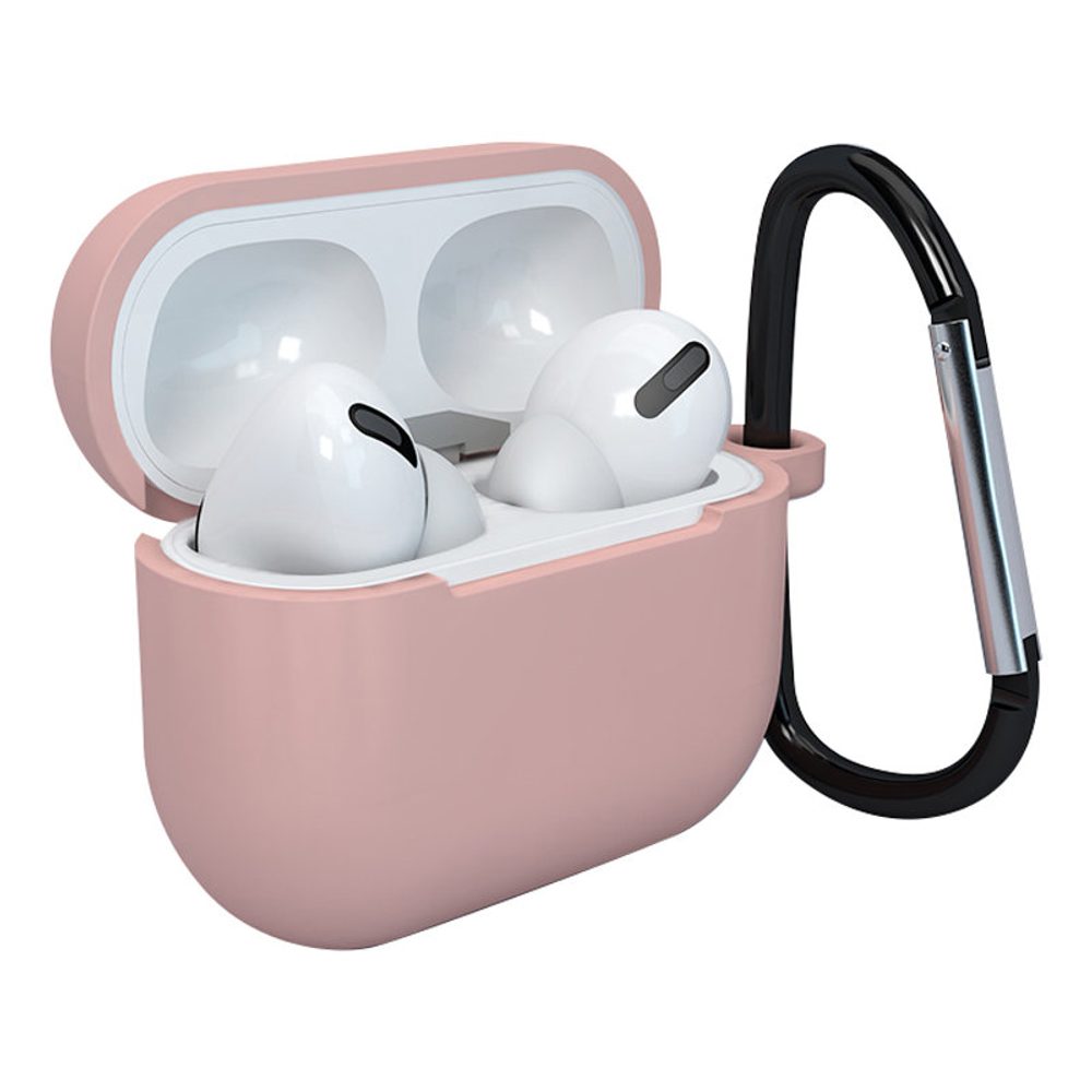 Apple AirPods 3 puha szilikon fülhallgató tok klippel, rózsaszín (D tok)