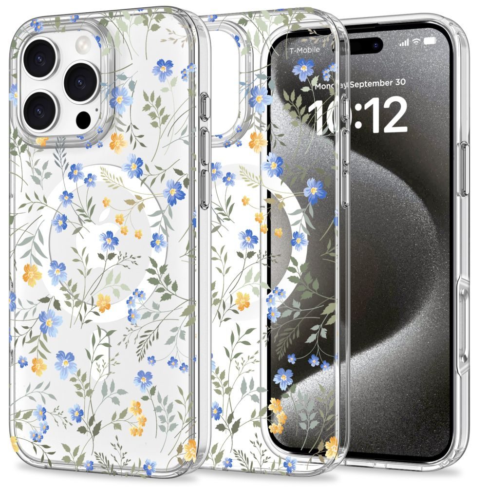 Tech-Protect Magmood, iPhone 16 Pro Max, réti virágok