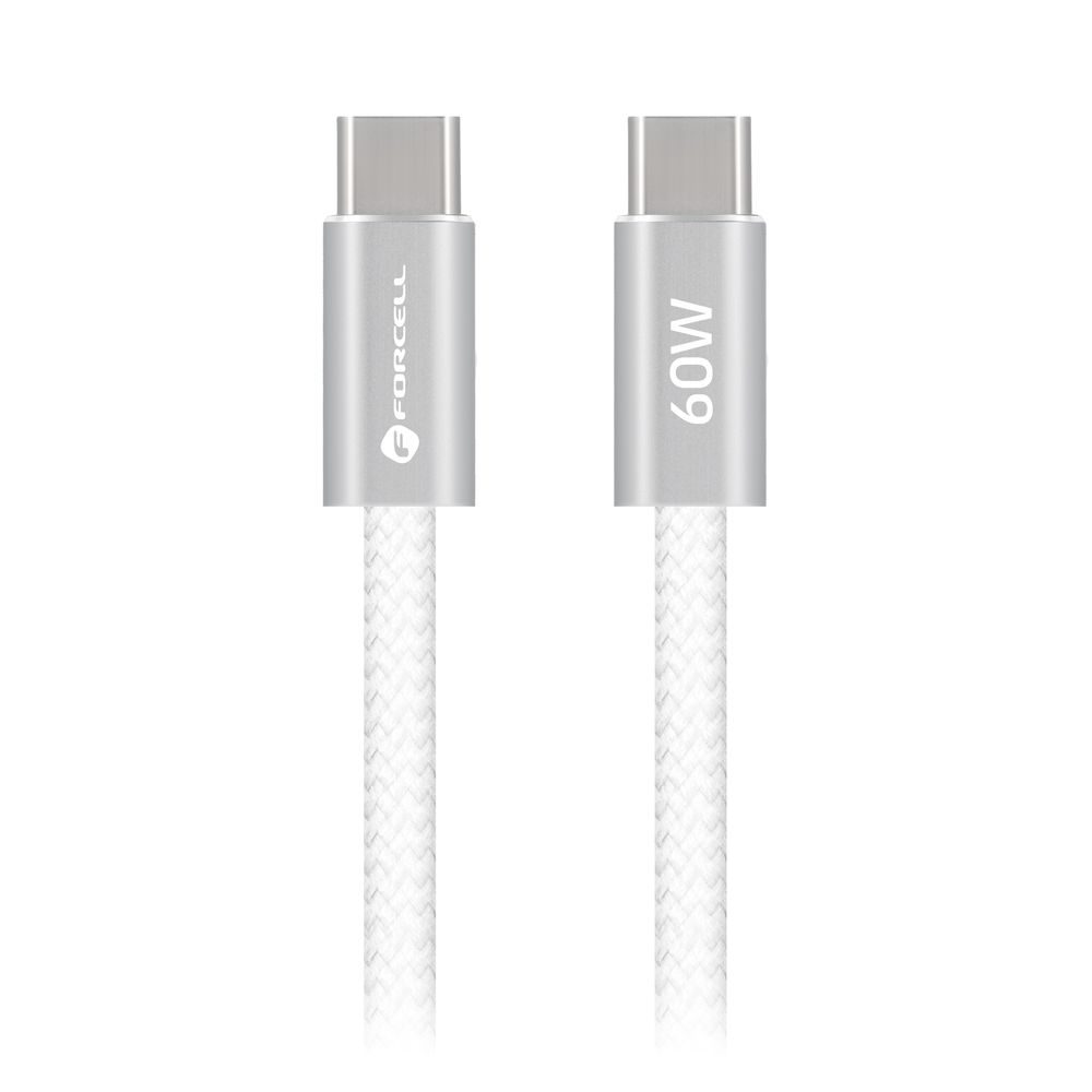 Levně Forcell F-Energy kabel USB-C - USB-C, QC4.0, PD, 3 A, 60 W, 1,2 m, bílý