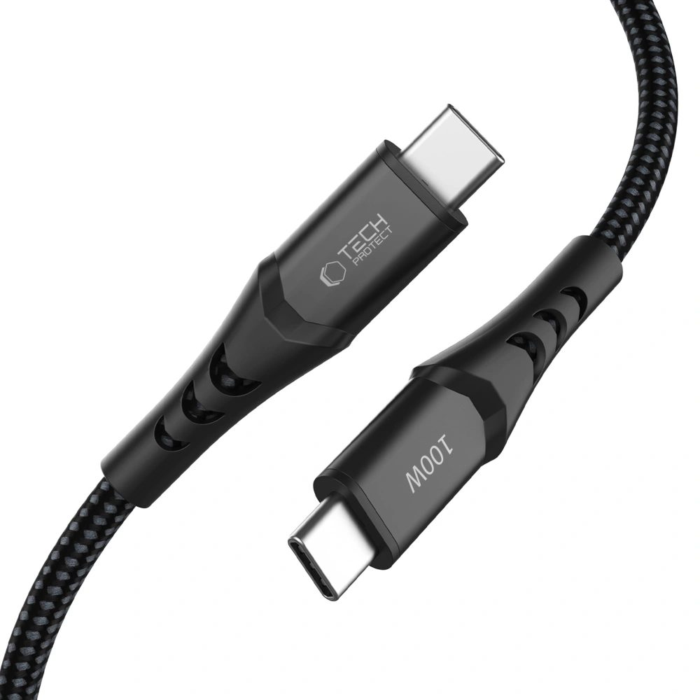 Tech-Protect UB11T UltraBoost kábel USB-C, PD100W/QC3.0, 1m, čierny
