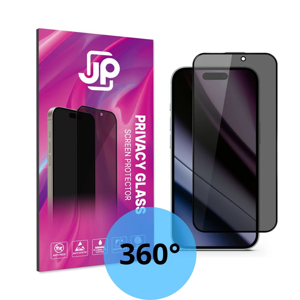 JP 4-Way Privacy 360° Sticla securizată, iPhone 16, negru