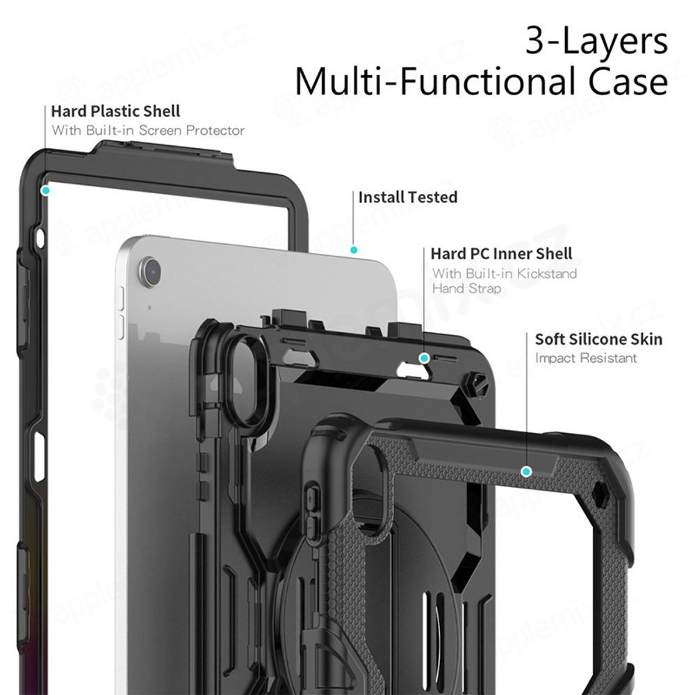 JP Solid360 obal na tablet, iPad 10.9 2022 / iPad 11 2025, čierny