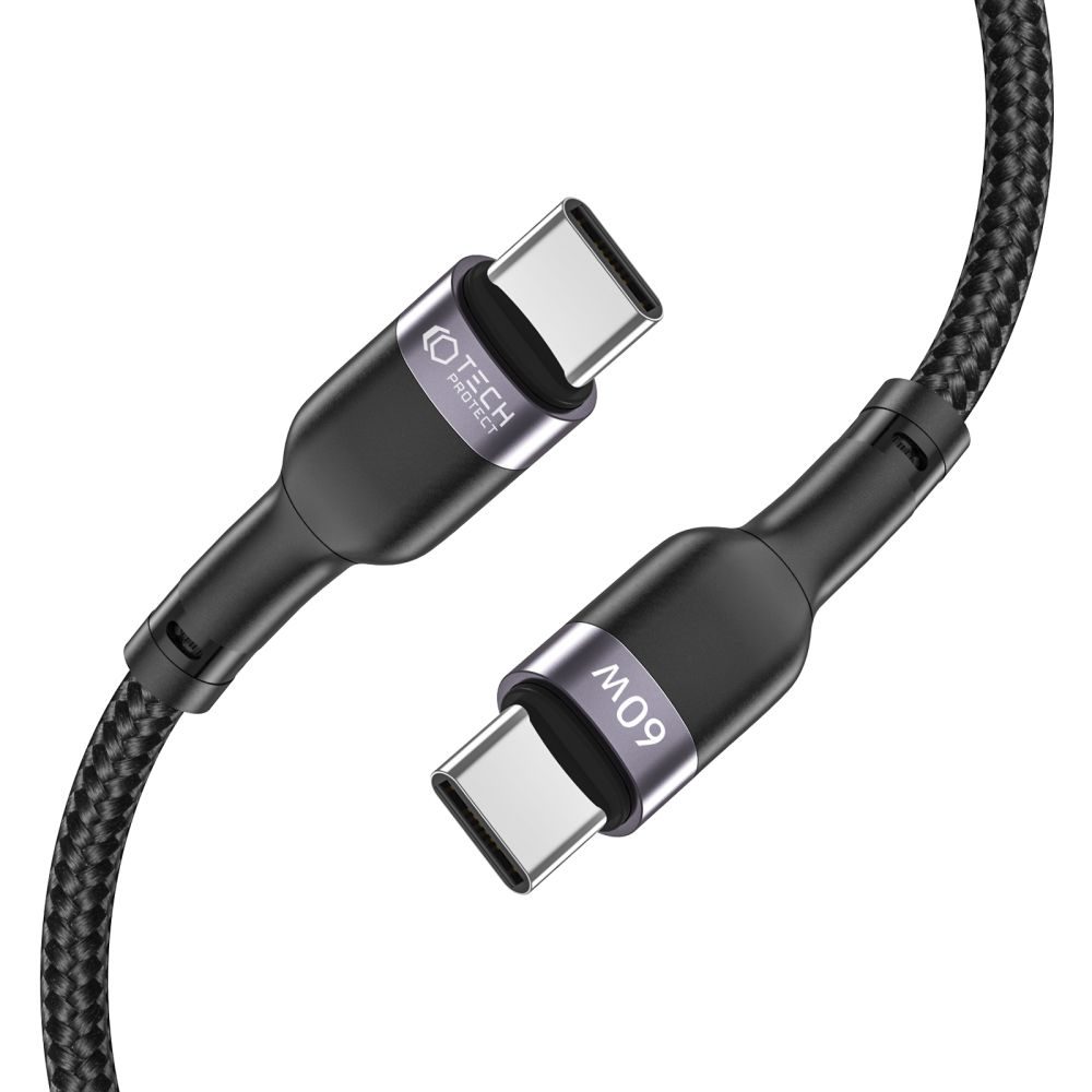 Tech-Protect UltraBoost USB-C - USB-C, PD60W / 3 A, 2 M, šedý