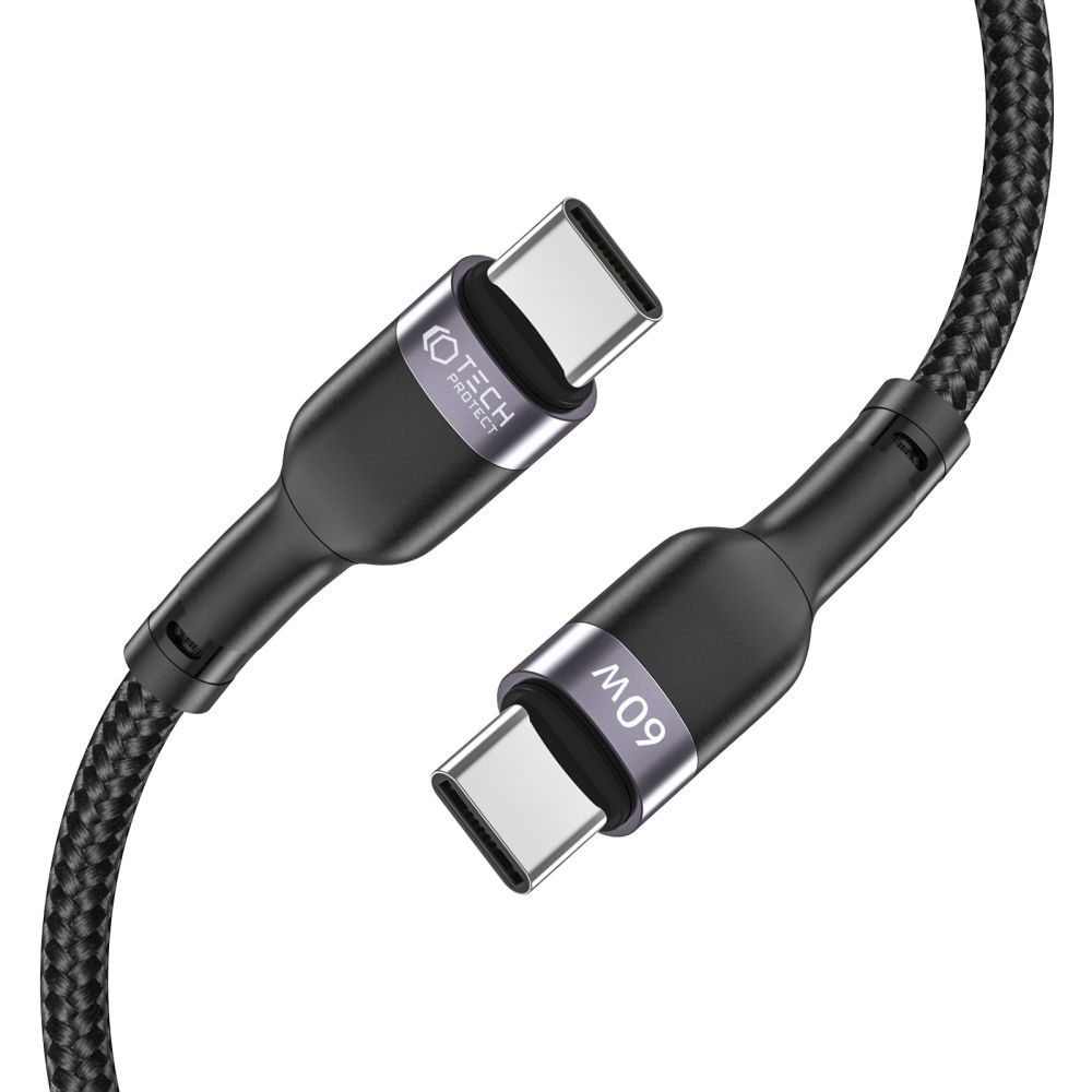 Tech-Protect UltraBoost USB-C - USB-C, PD60W / 3A, 2 M, šedý