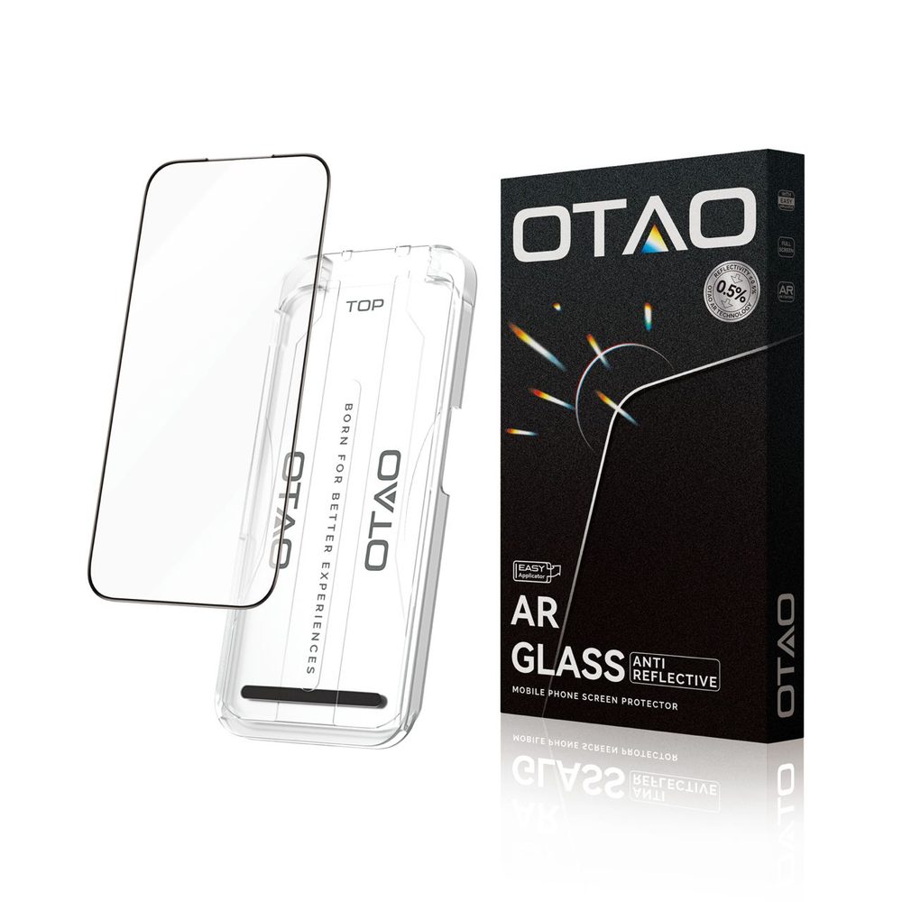 Levně OTAO Eyes Comfort Tvrzené sklo s aplikátorem, iPhone 17 Pro Max, černé