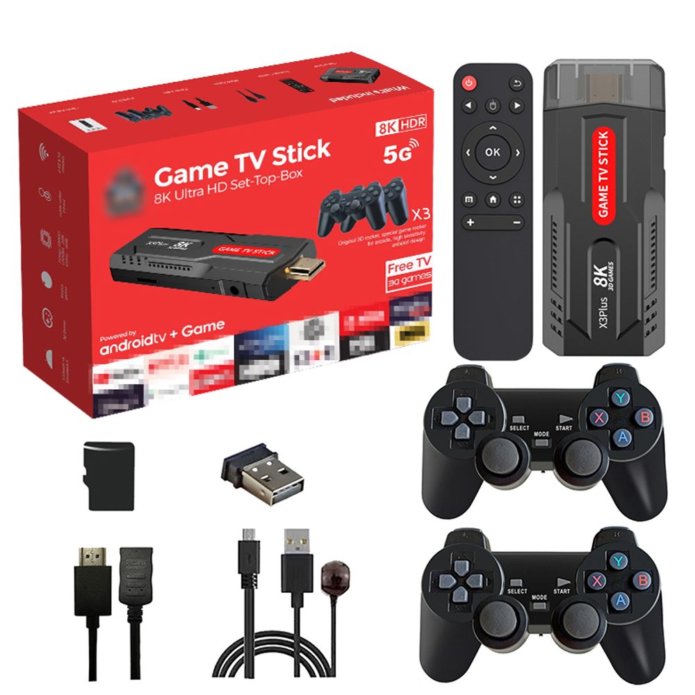 Levně X3 Retro konzole se dvěma bezdrátovými ovladači, HDMI, Game Stick, 8K