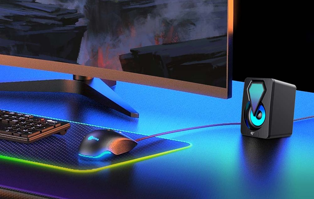 Havit SK210mini PRO Počítačové Reproduktory 2.0 RGB, čierne