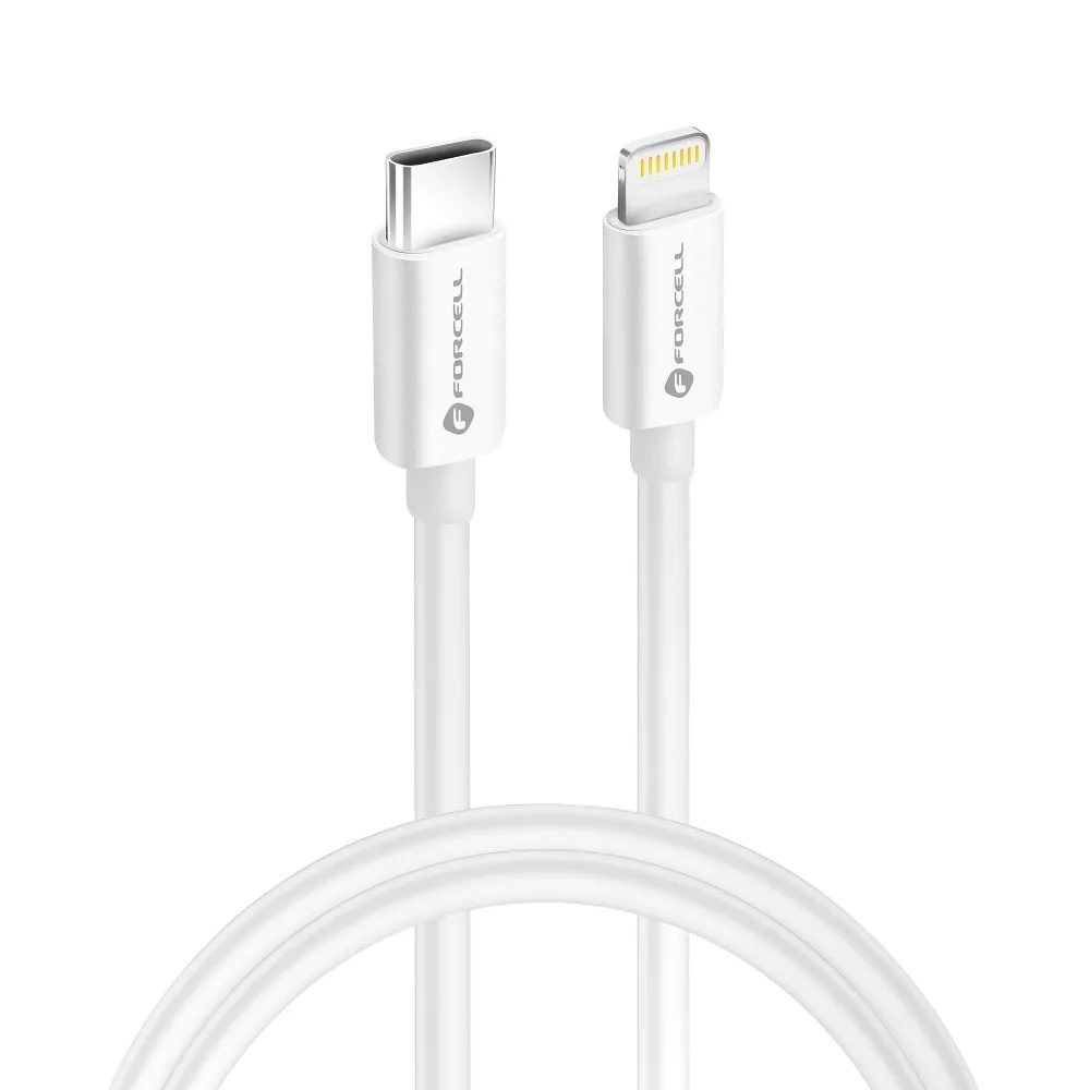 Forcell kabel USB-C - Lightning, MFi, 3A/9V, 30W, C901, 1 m, bílý