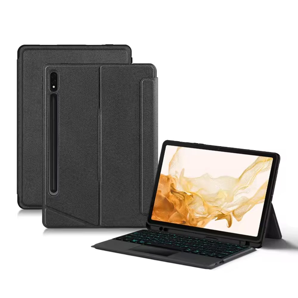 Levně JP Magnetické pouzdro s odnímatelnou Bluetooth klávesnicí, touchpadem, podsvícením, otočným stojánkem a držákem na stylus, Samsung Galaxy Tab S8 Ultra