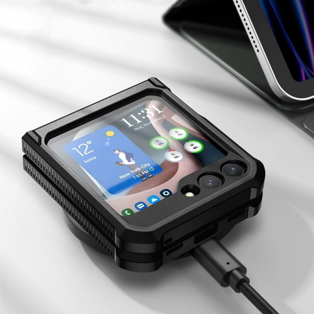 Tech-Protect Kevlar Pro Case, Samsung Galaxy Z Flip 5, Crna
