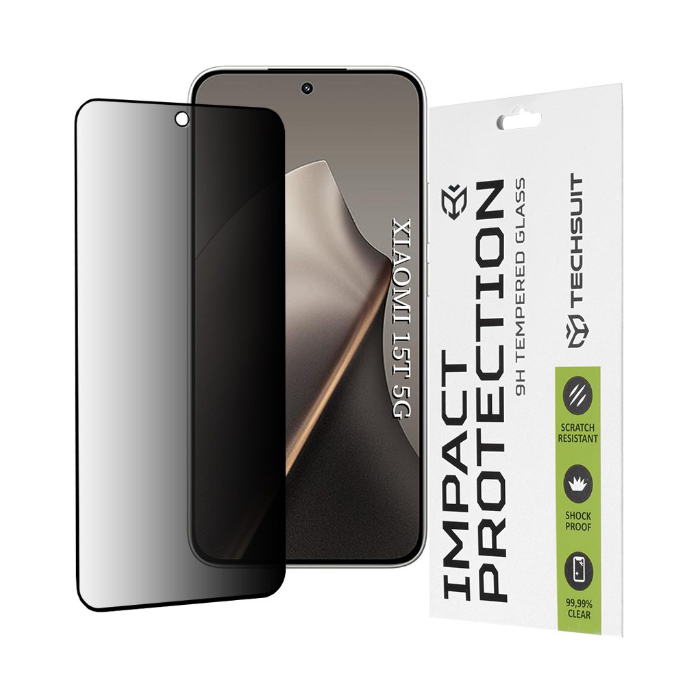Techsuit 111D Privacy Sticlă securizată, Xiaomi 15T, negru