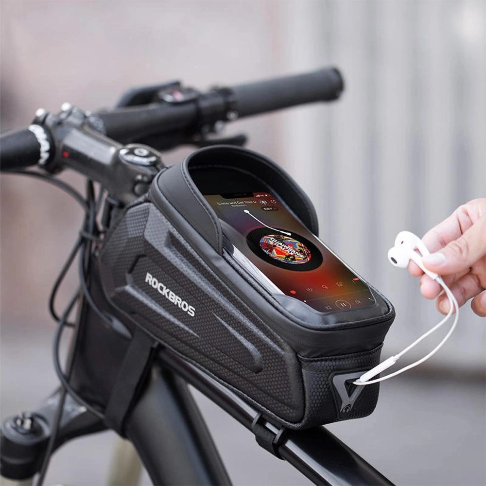 Rockbros B68-1 Obrnená taška na bicykel s vreckom na telefón 1,7l, čierna