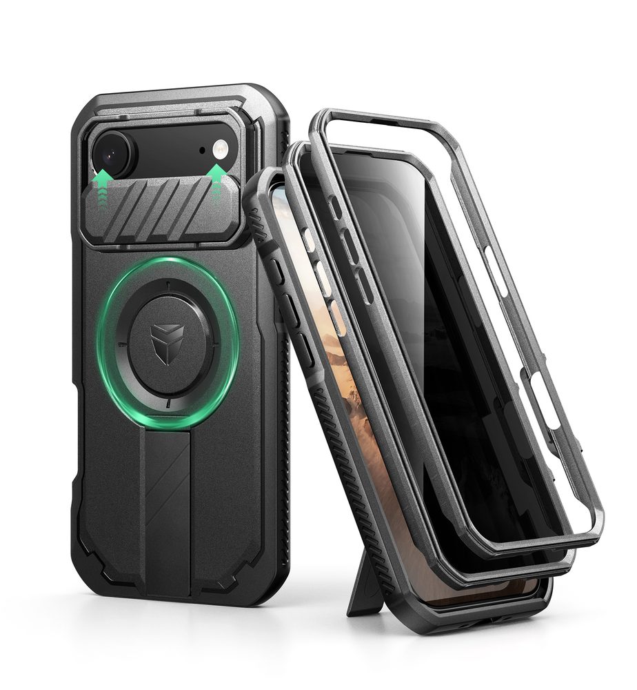 Levně Dexnor Privacy MagSafe Kickstand Camprotector obal iPhone Air, černý