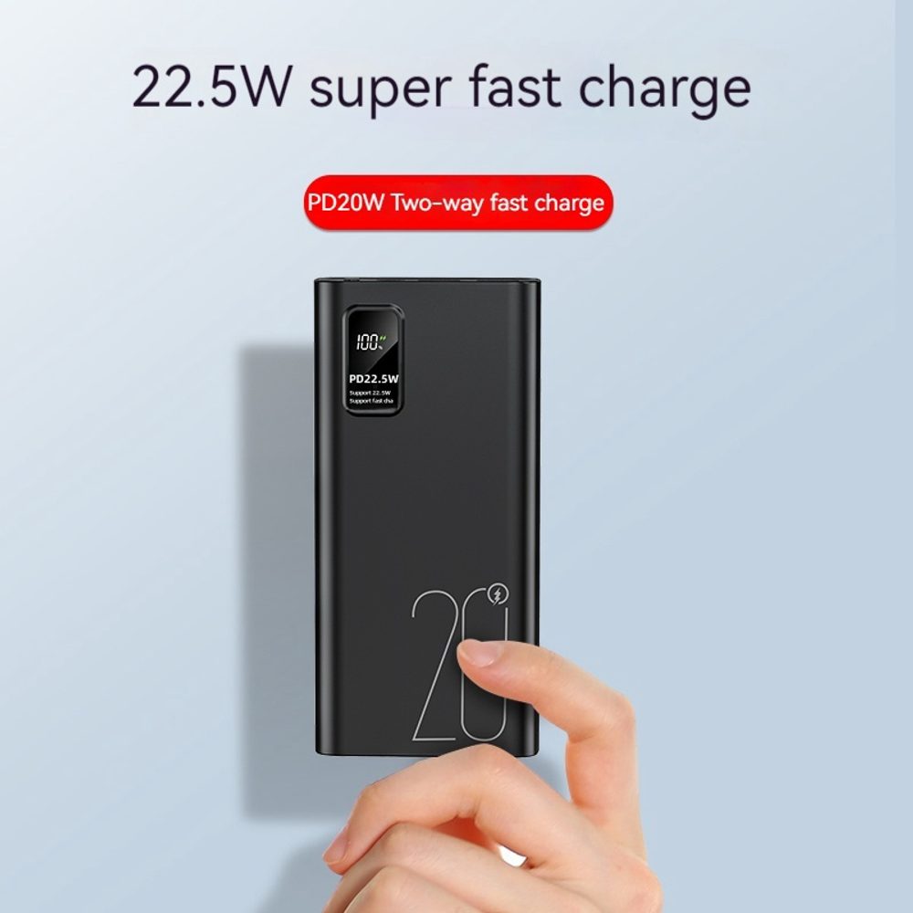 Powerbanka 20000mAh, PD 22,5 W, QC3.0, čierna