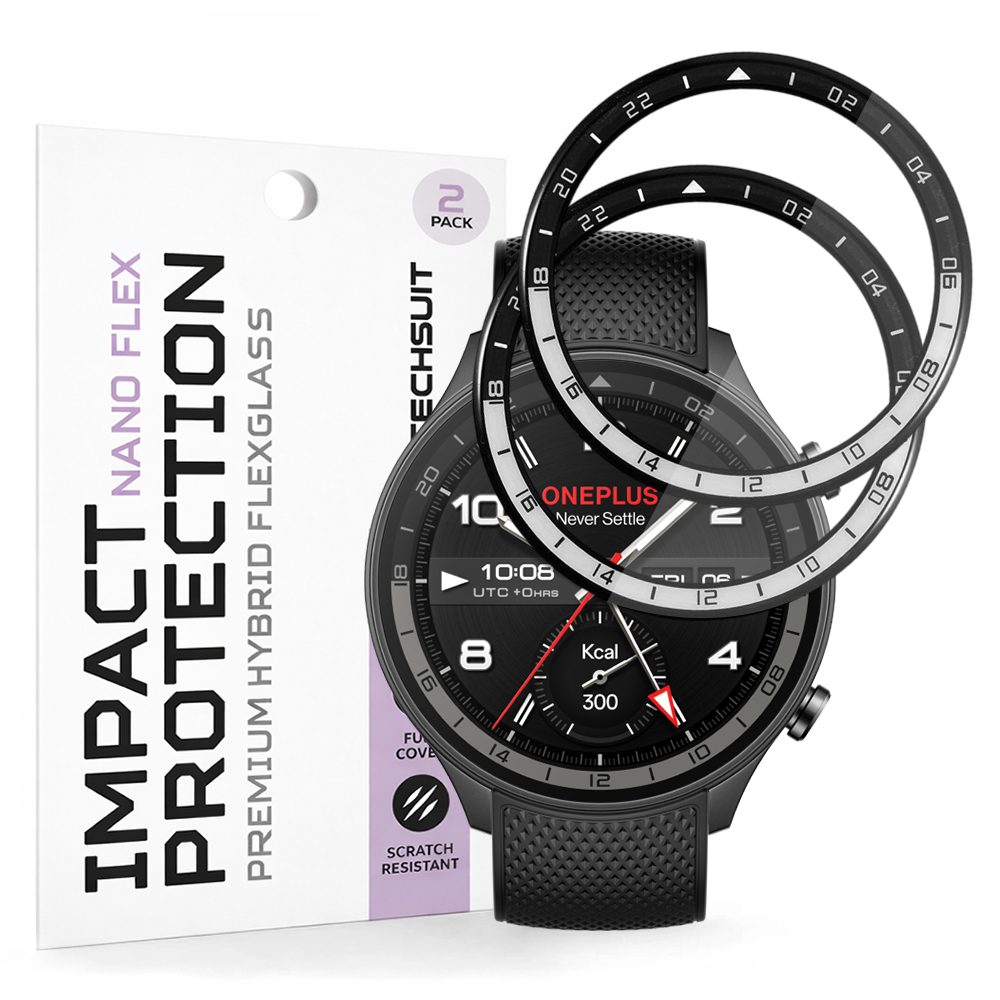 Levně Techsuit Nano Flex, OnePlus Watch 2R, 2 kusy, černé