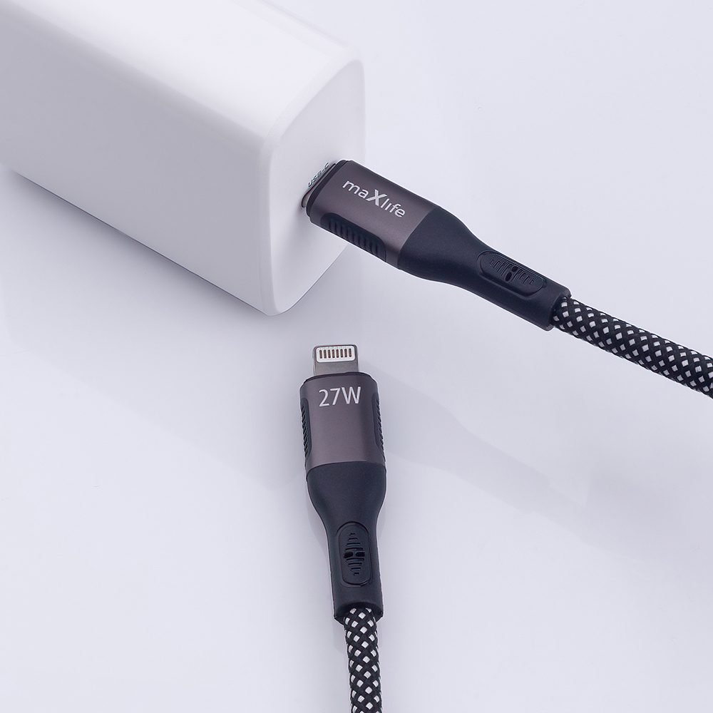 Maxlife magnetický kábel MXUC-11 USB-C - Lightning 1,0 m 27W, čierny