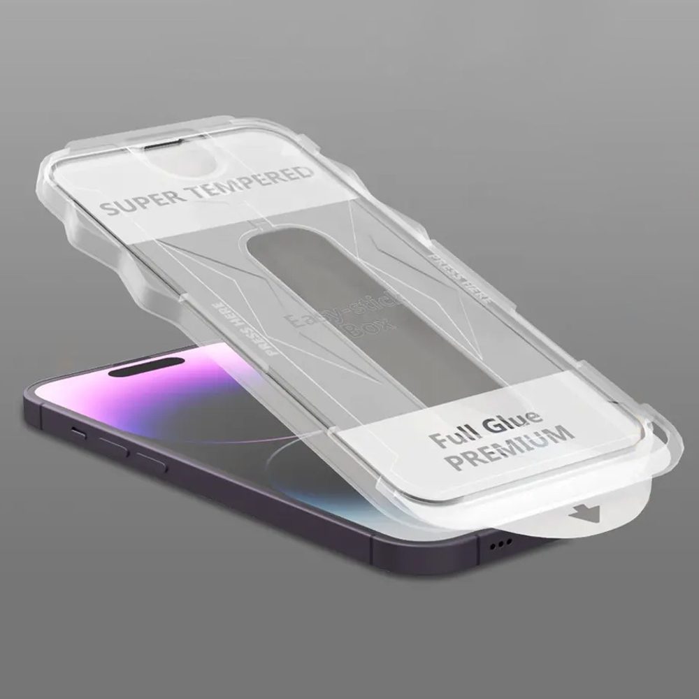 Folie De Sticlă Securizată Full Glue Easy-Stick Cu Aplicator, IPhone Xs Max